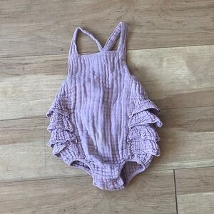 Angel Dear Lilac Ruffled Baby Romper